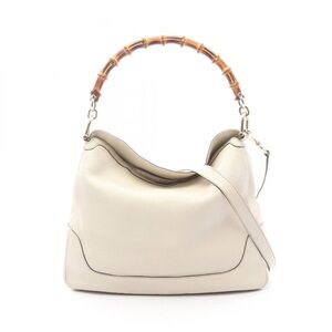 Gucci Cream Hobo Bag with Bamboo Handle